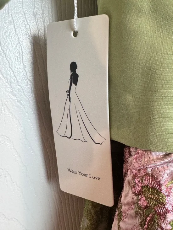 NWT Lavetir Wedding/Formal Floor Length A Line 3/4 Sleeve Pocket Dress, Size 10 - Picture 6 of 15